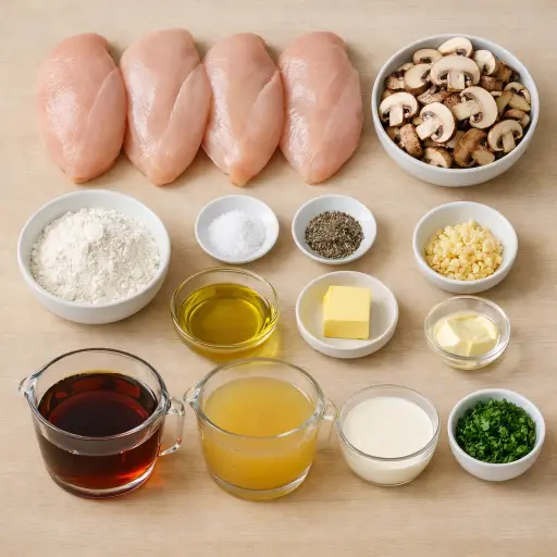 Ingredients for Chicken Marsala