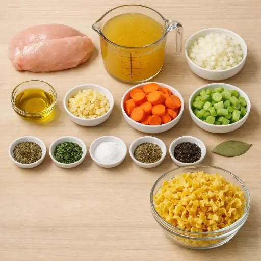 Ingredients for Chicken Noodle Soup