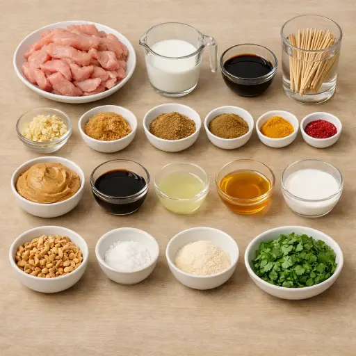 Ingredients for Chicken Satay Skewers