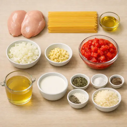Ingredients for Chicken Spaghetti Antiqua