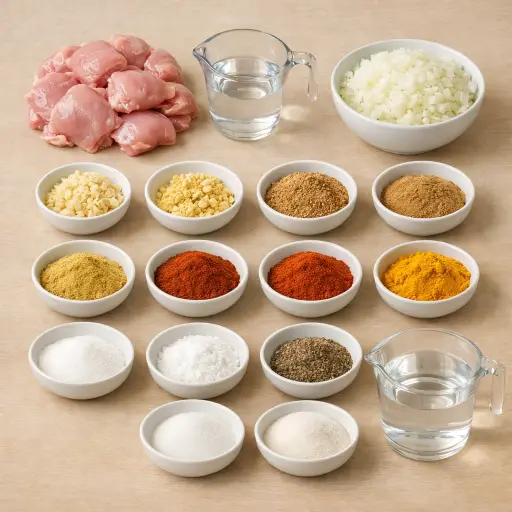 Ingredients for Chicken Vindaloo