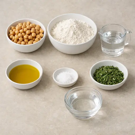 Ingredients for Chickpea and Rosemary Flatbreads