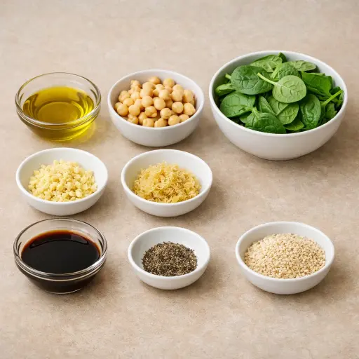 Ingredients for Chickpea and Spinach Stir-Fry