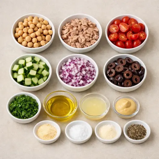 Ingredients for Chickpea and Tuna Salad