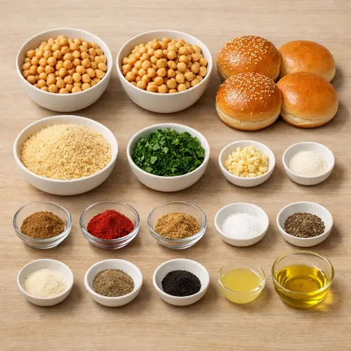 Ingredients for Chickpea Burgers