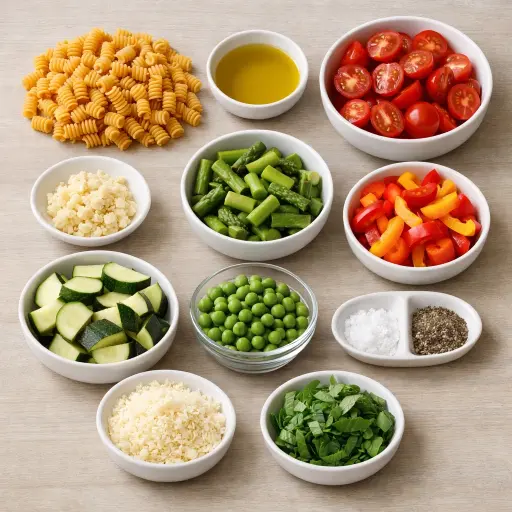 Ingredients for Chickpea Pasta Primavera