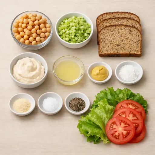 Ingredients for Chickpea Salad Sandwich