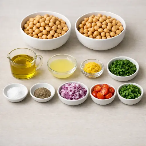 Ingredients for Chickpea Salad with Lemon and Herbs