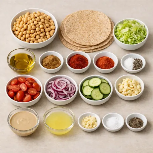 Ingredients for Chickpea Shawarma Wrap