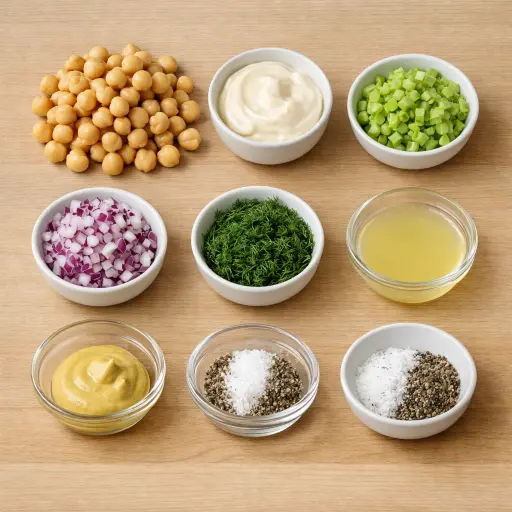 Ingredients for Chickpea 'Tuna' Salad