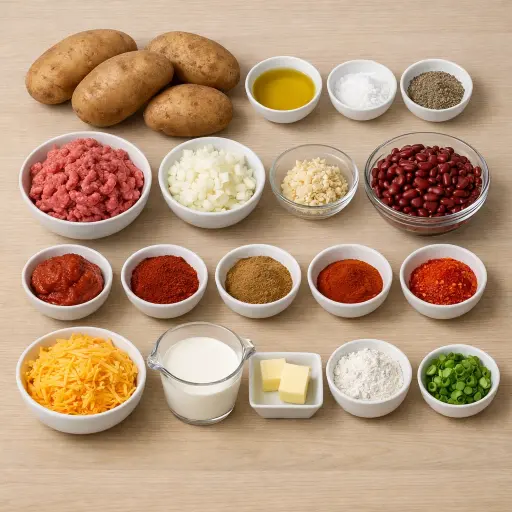 Ingredients for Chili Cheese Fries