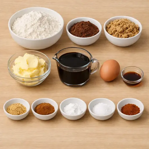 Ingredients for Chili Chocolate Gingerbread Men