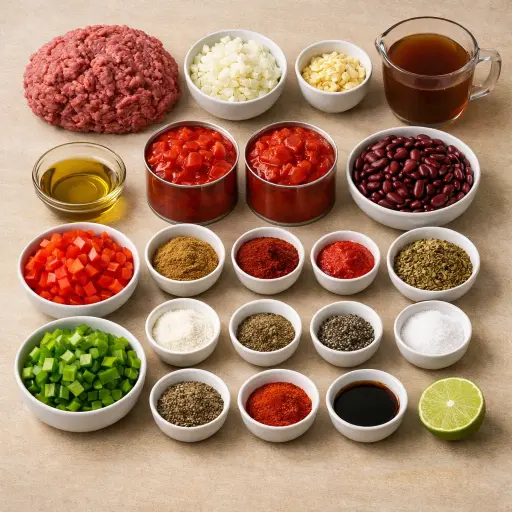 Ingredients for Chili Con Carne