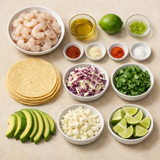 Ingredients for Chili Lime Shrimp Tacos