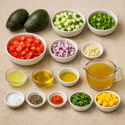 Ingredients for Chilled Avocado Gazpacho
