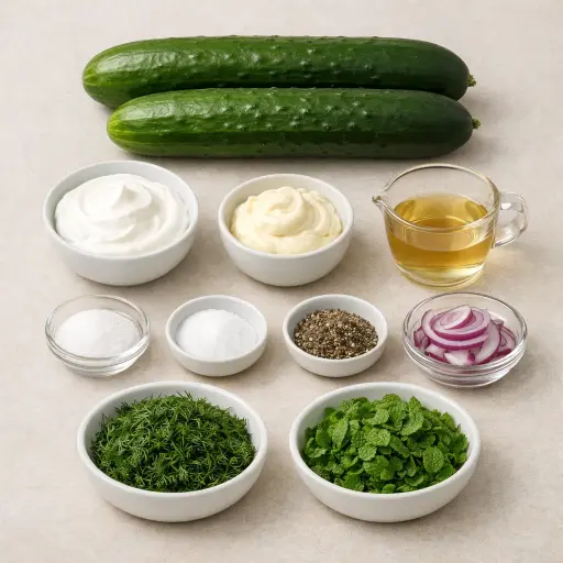 Ingredients for Chilled Creamy Cucumber Delight