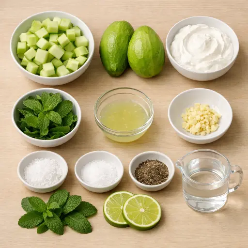 Ingredients for Chilled Cucumber and Avocado Soup
