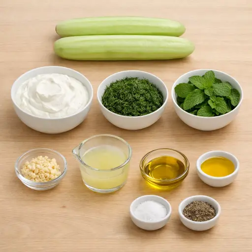 Ingredients for Chilled Cucumber Soup