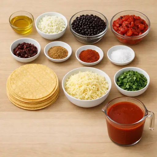 Ingredients for Chipotle Black Bean Enchiladas