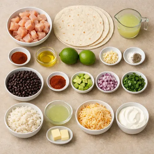 Ingredients for Chipotle Lime Burritos