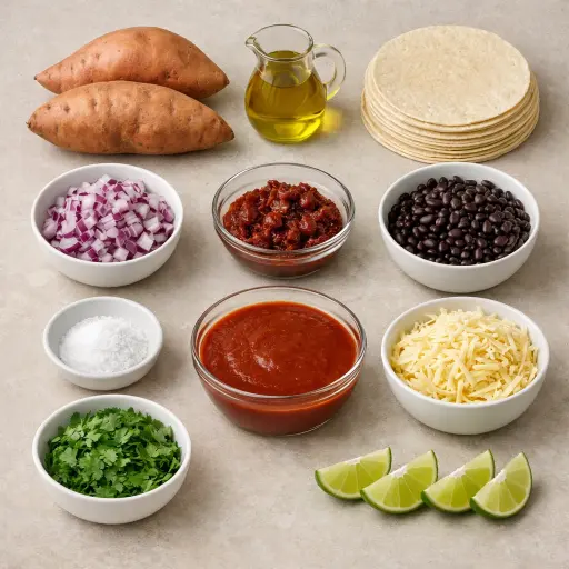 Ingredients for Chipotle Sweet Potato Enchiladas