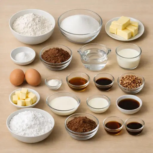 Ingredients for Choco-Maple Texas Sheet Cake