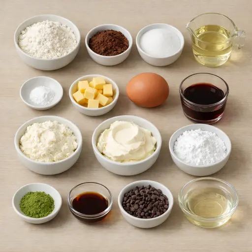 Ingredients for Choco-Matcha Cannoli
