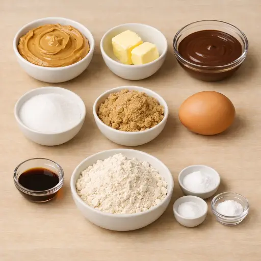 Ingredients for Choco-Swirl Peanut Butter Cookies