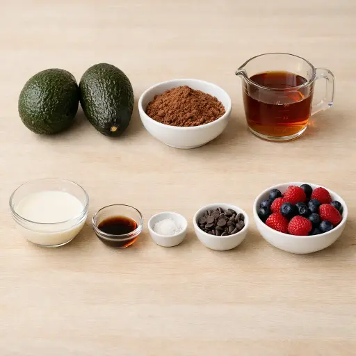 Ingredients for Chocolate Avocado Mousse
