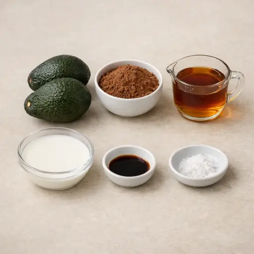 Ingredients for Chocolate Avocado Pudding