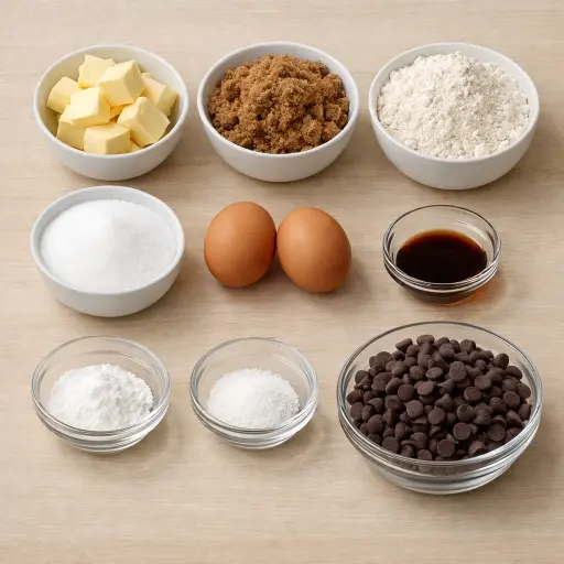 Ingredients for Chocolate Chip Cookie Skillet