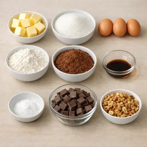 Ingredients for Chocolate Chunk Brownies