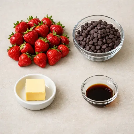 Ingredients for Chocolate Delight Strawberries