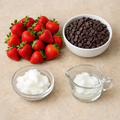 Ingredients for Chocolate-Dipped Strawberries