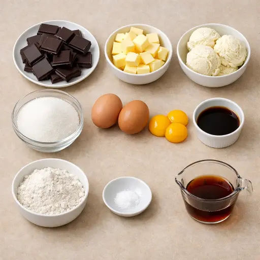 Ingredients for Chocolate Fondant