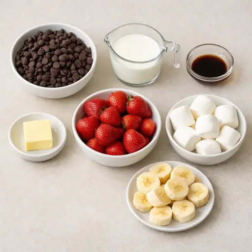 Ingredients for Chocolate Fondue for Two