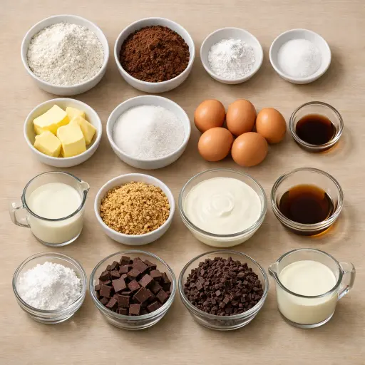 Ingredients for Chocolate Hazelnut Torte