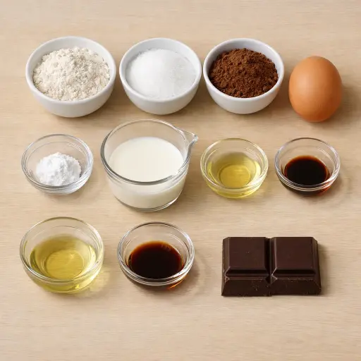 Ingredients for Chocolate Lava Mug Cake