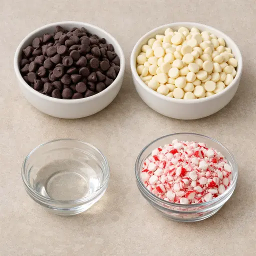 Ingredients for Chocolate Peppermint Bark