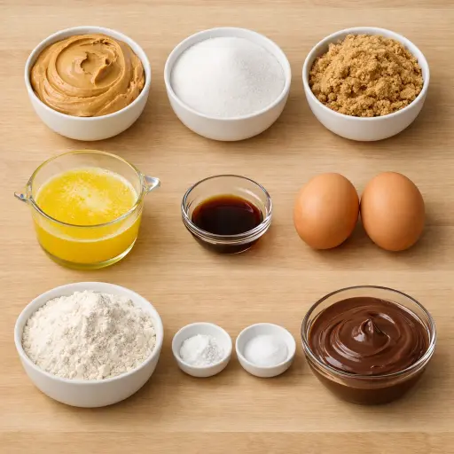 Ingredients for Chocolate Swirl Peanut Butter Bars