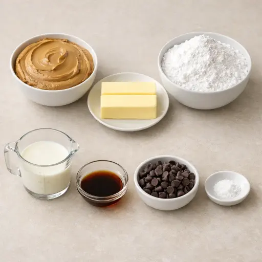 Ingredients for Chocolate Swirl Peanut Butter Fudge