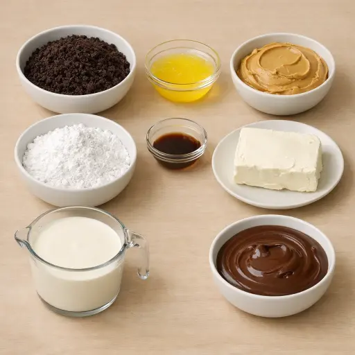 Ingredients for Chocolate Swirl Peanut Butter Pie