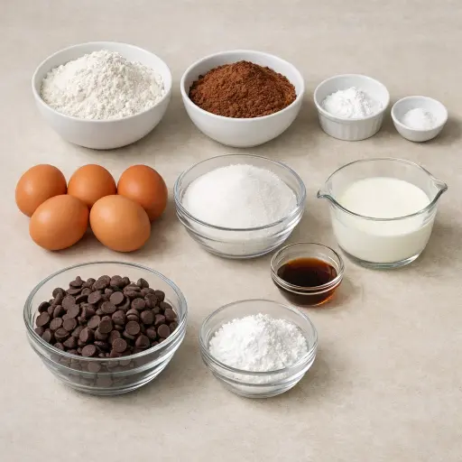 Ingredients for Chocolate Yule Log