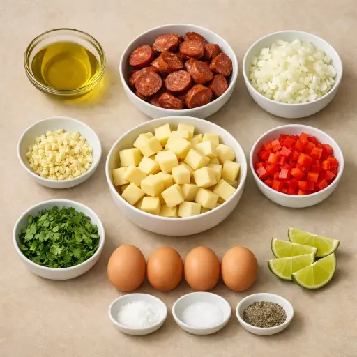Ingredients for Chorizo and Potato Hash