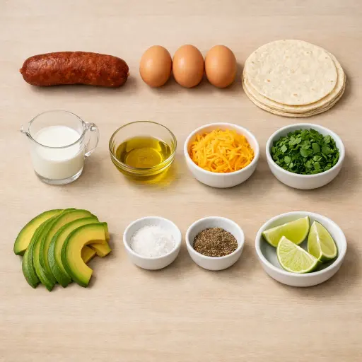 Ingredients for Chorizo Breakfast Tacos