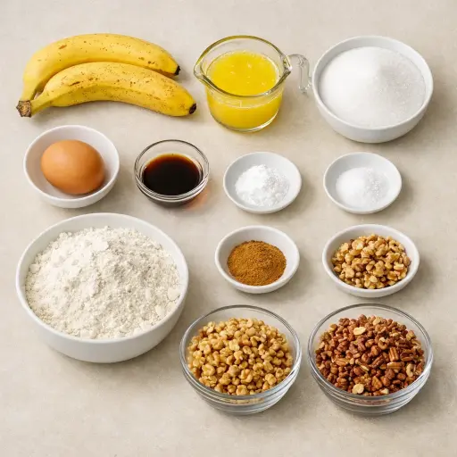 Ingredients for Chunky Nut Banana Bread