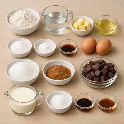 Ingredients for Churros con Chocolate
