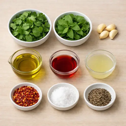 Ingredients for Cilantro Mint Chimichurri