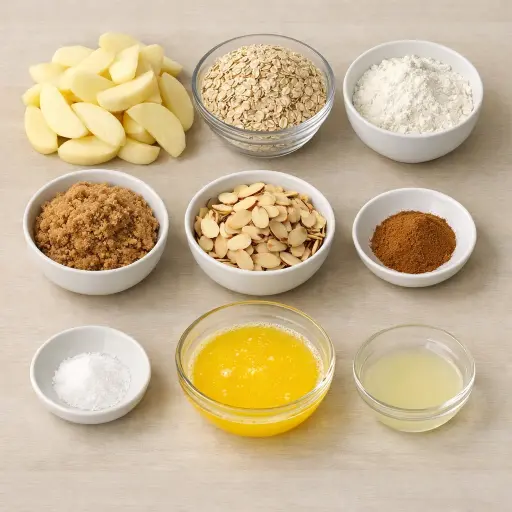Ingredients for Cinnamon Almond Apple Crisp
