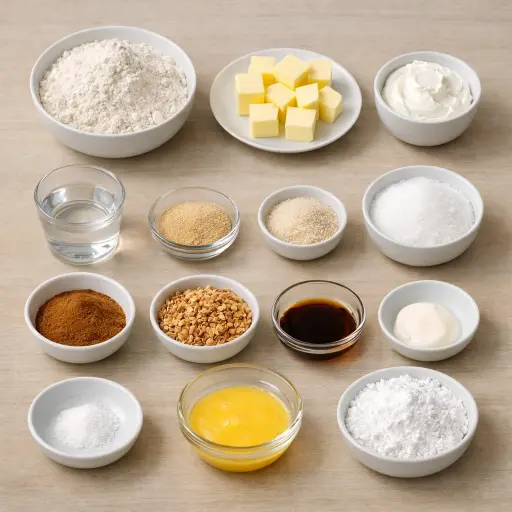Ingredients for Cinnamon Almond Danish Kringle